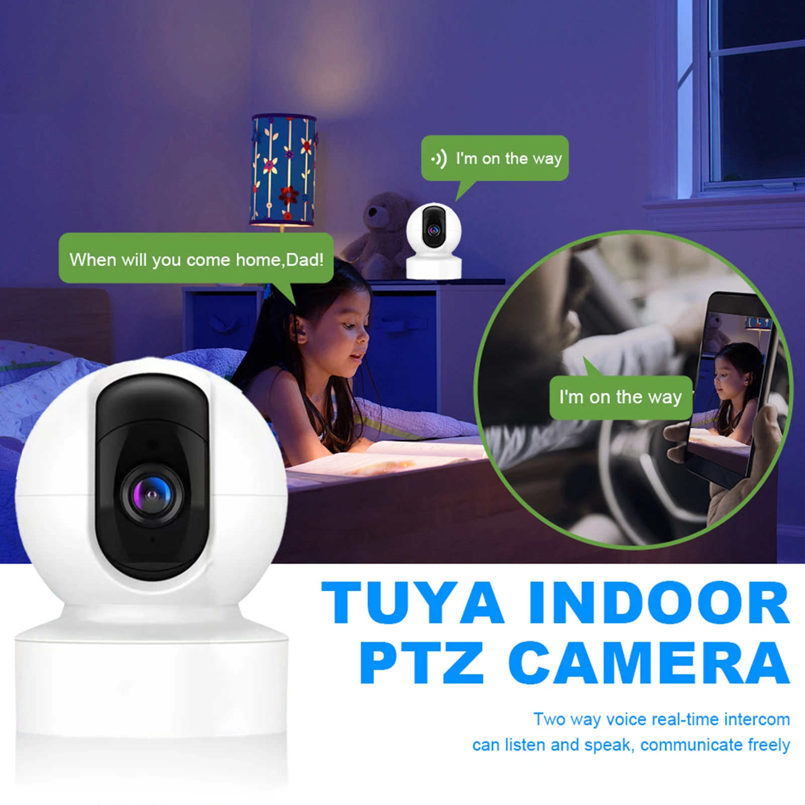 P43 profissional 360 ° que gerencie a câmera esperta da visão noturna do auto que segue a cabeça movente câmera sem fio ultra clara de wifi para o escritório
