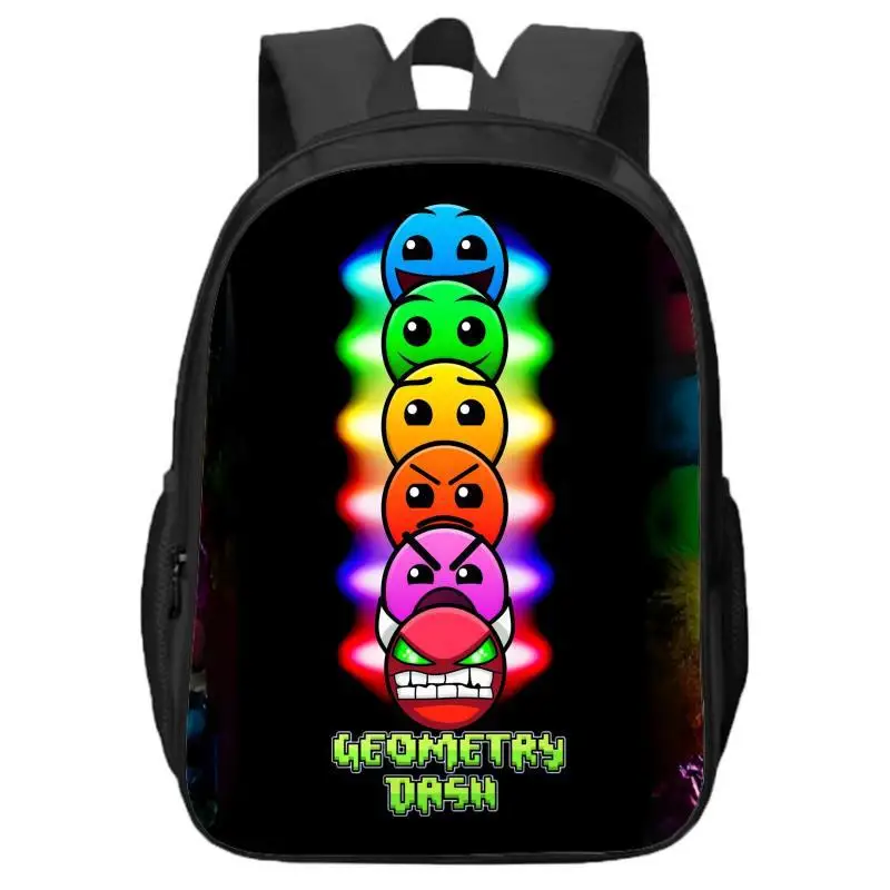 Geometry Dash Double layer Backpack for Primary and Secondary School Students and Children