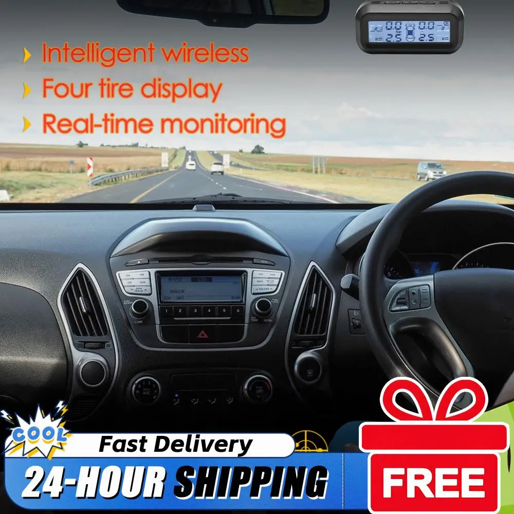 

Solar TPMS AN-10C LCD Digital Display Car Tire Pressure Monitoring Alarm System