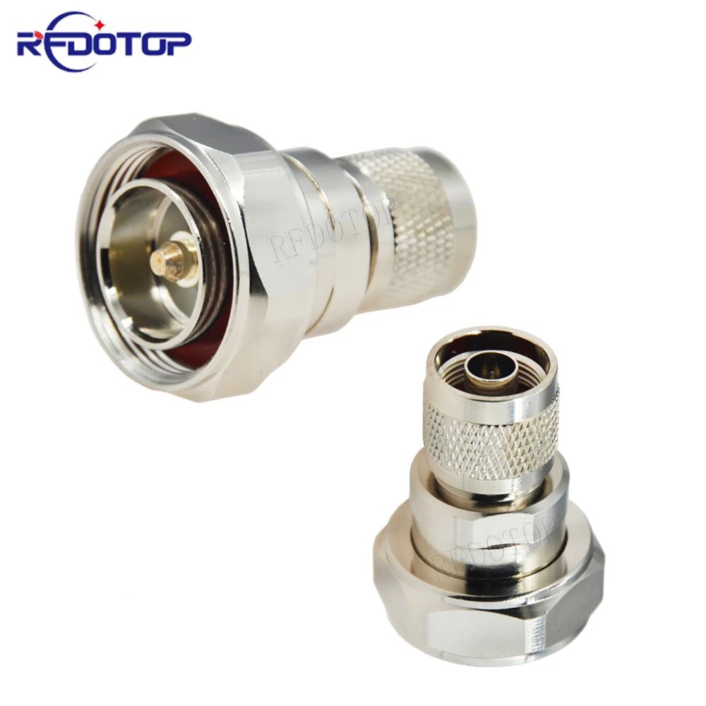 

1Pcs L29 7/16 DIN Male to N Male Plug Adapter Coaxial RF Microwave Connector Nickel/Brass Plated 50ohm