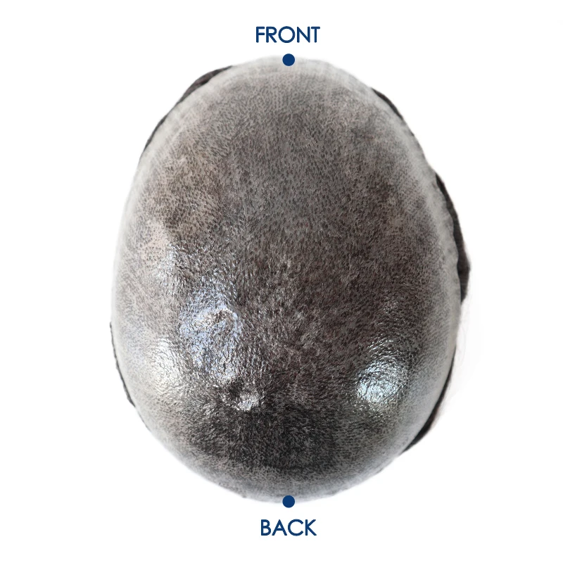 الرجال الشعر البشري الاصطناعية مع شعر رمادي شعر مستعار الرجال حقن رقيقة الجلد وحدة الشعر نظام استبدال الشعر الذكور الاصطناعية #5