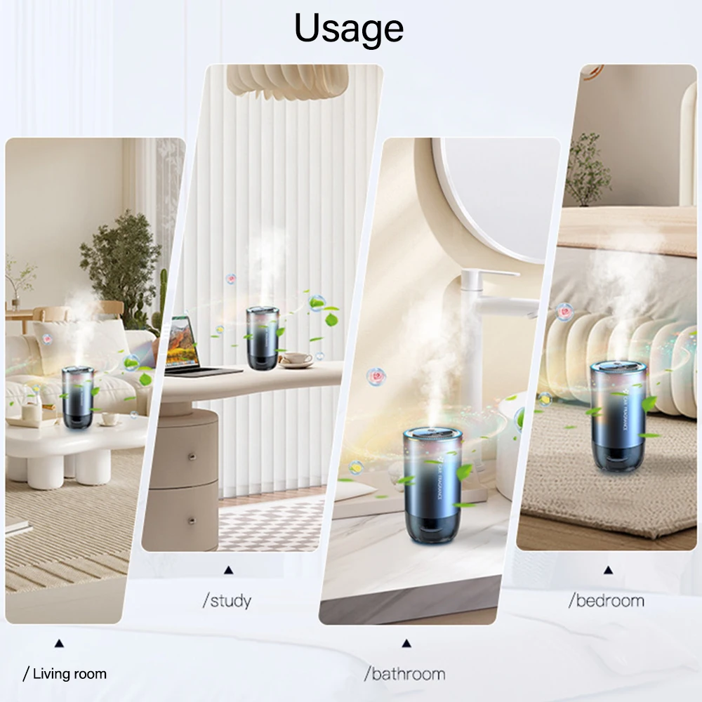 Starry Sky Air Humidifier Car Aromatherapy Diffuser with LED Light Rechargeable Car Air Freshener Fragrance Flavoring Diffuser