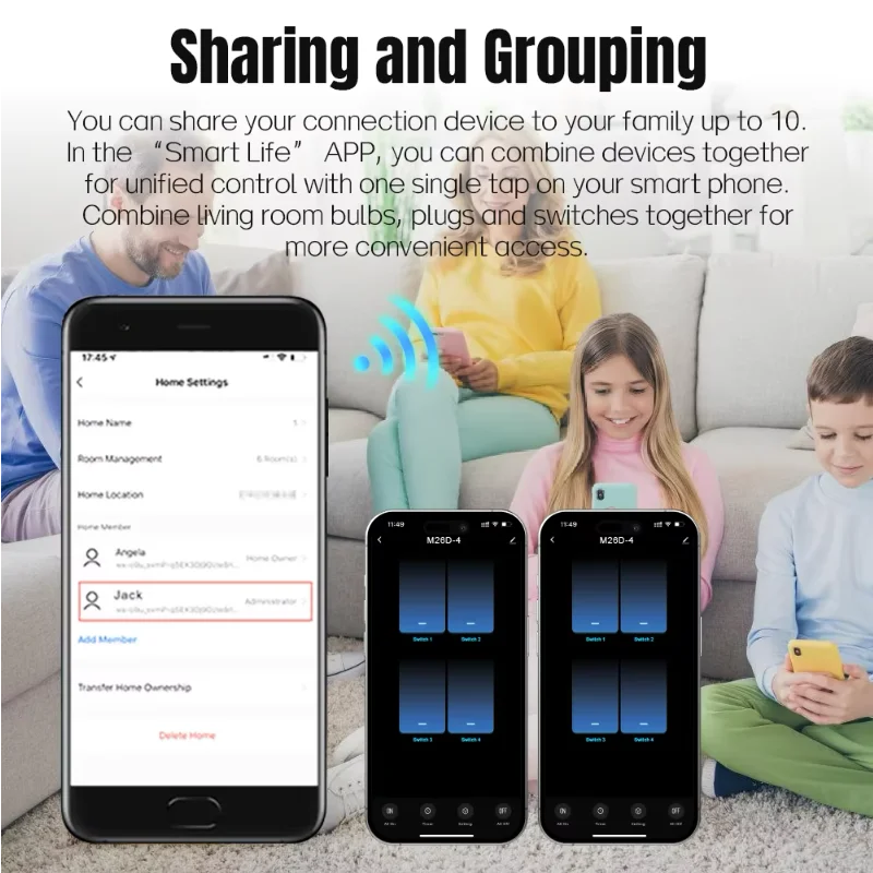 Milfra Smart Switch Zigbee WIFI Light Switch 1/2/3/4/6 Gang Voice Control Work With Alexa Google Home Tuya Control With Neutral