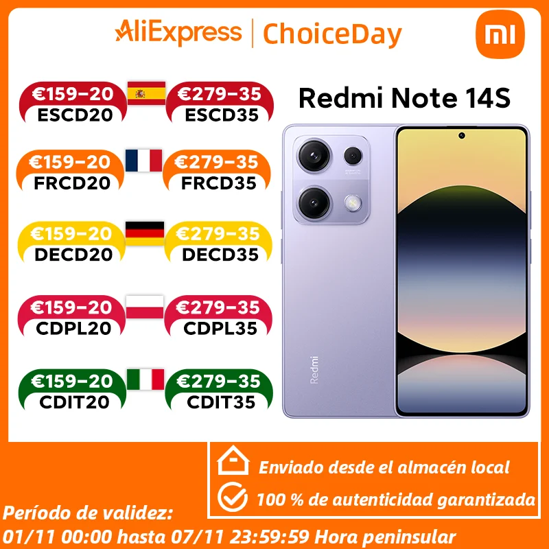 Versión Global Xiaomi Redmi Note 14S MediaTek Helio G99 Ultra 200MP Al Sistema de Cámara 6.67» AMOLED 120Hz Pantalla 5000mAh