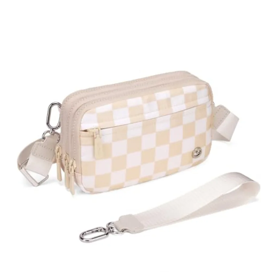 

Кошельки-клатчи для женщин, клетчатые сумки через плечо для женщин, нейлоновые сумки-клатчи с регулируемым ремнем