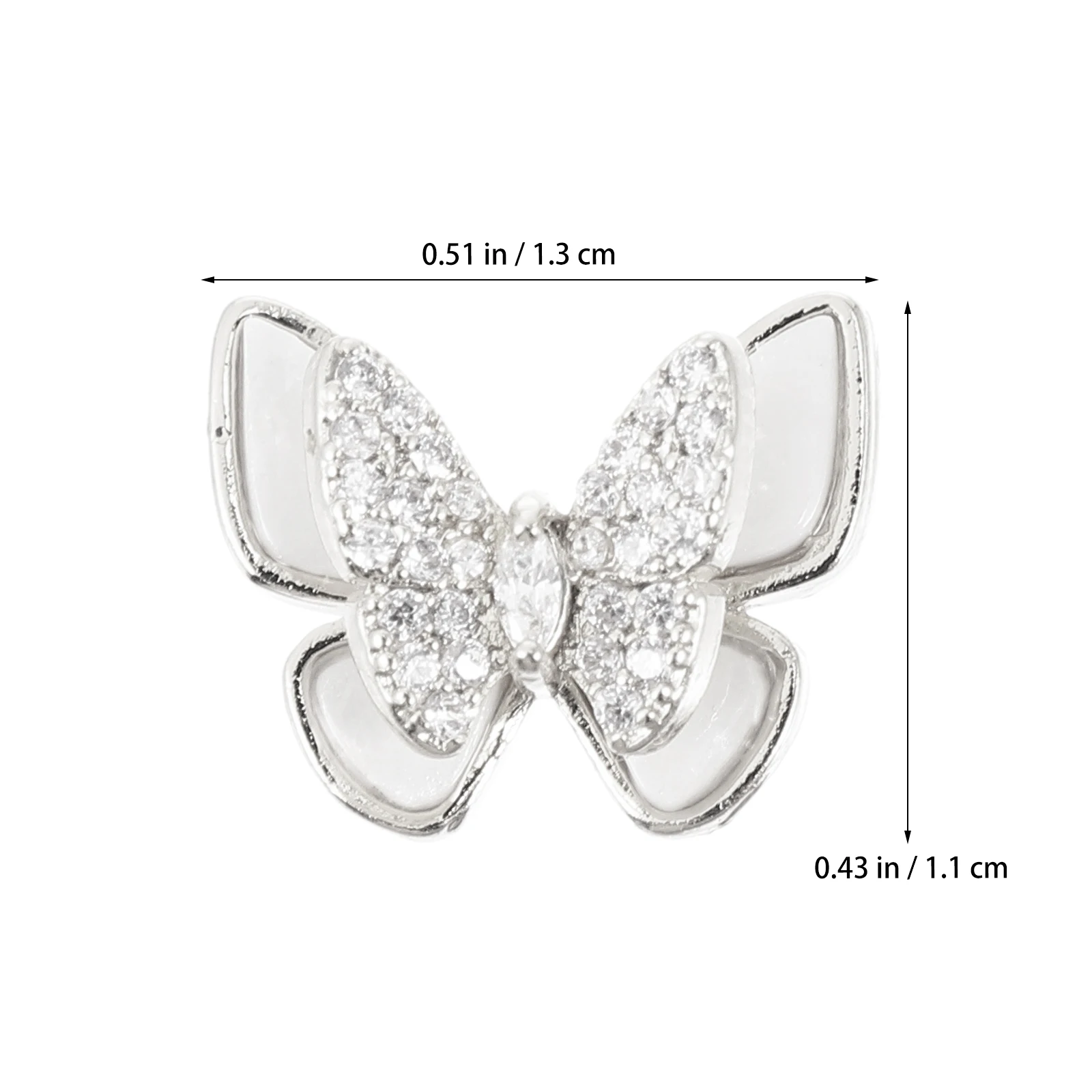 

5pcs Rhinestone Sticking Nail Art Decorations Double Layer Silver Fingernail Studs for DIY Manicure Jewelry Girl Accessories