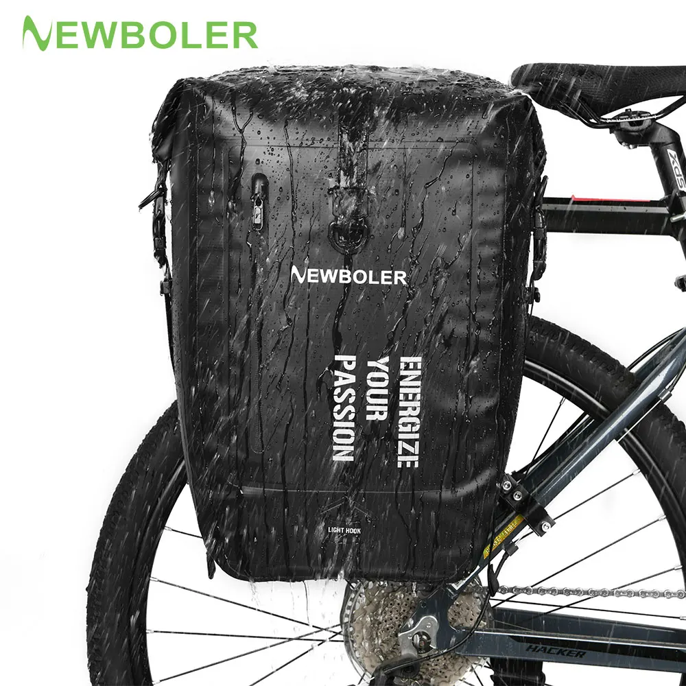 NEWBOLER 100% borsa da bici impermeabile 27L borsa da ciclismo da viaggio cestino portabiciclette portapacchi posteriore per bicicletta borse da