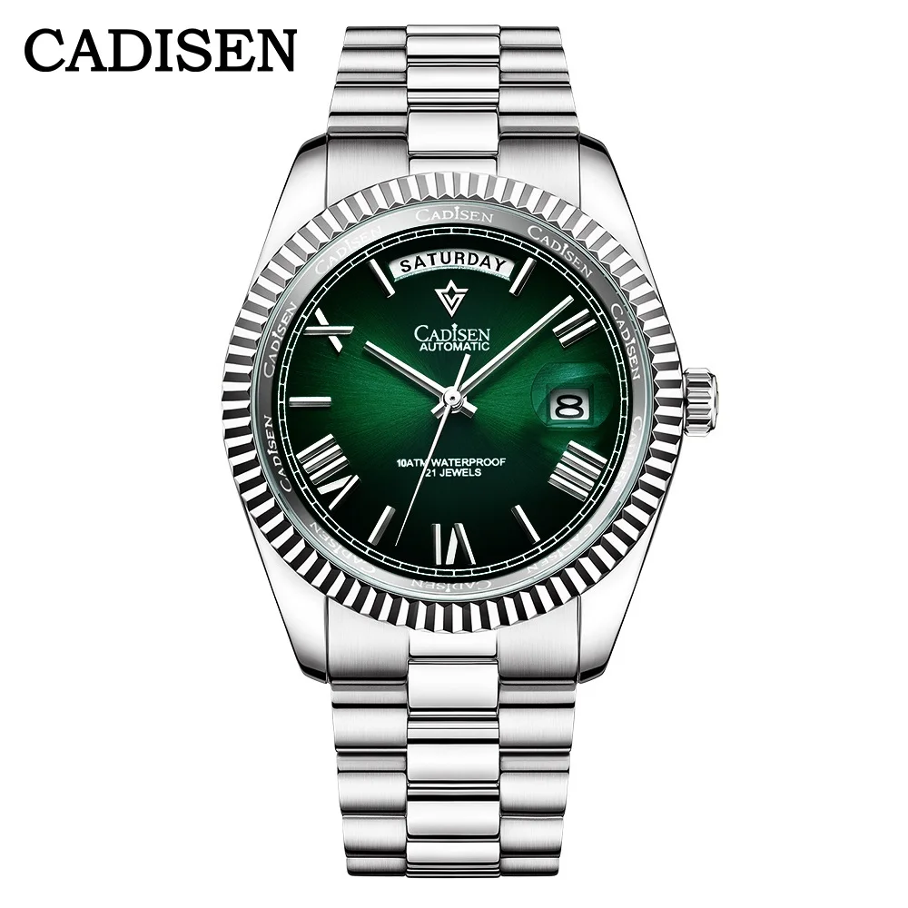 Top Brand Cadisen C8185 Men Watch Sapphire Glass Japan MIYOTA 8285 Movt Men\'s Watch Mechanical Automatic 10ATM Diver Watch Clock