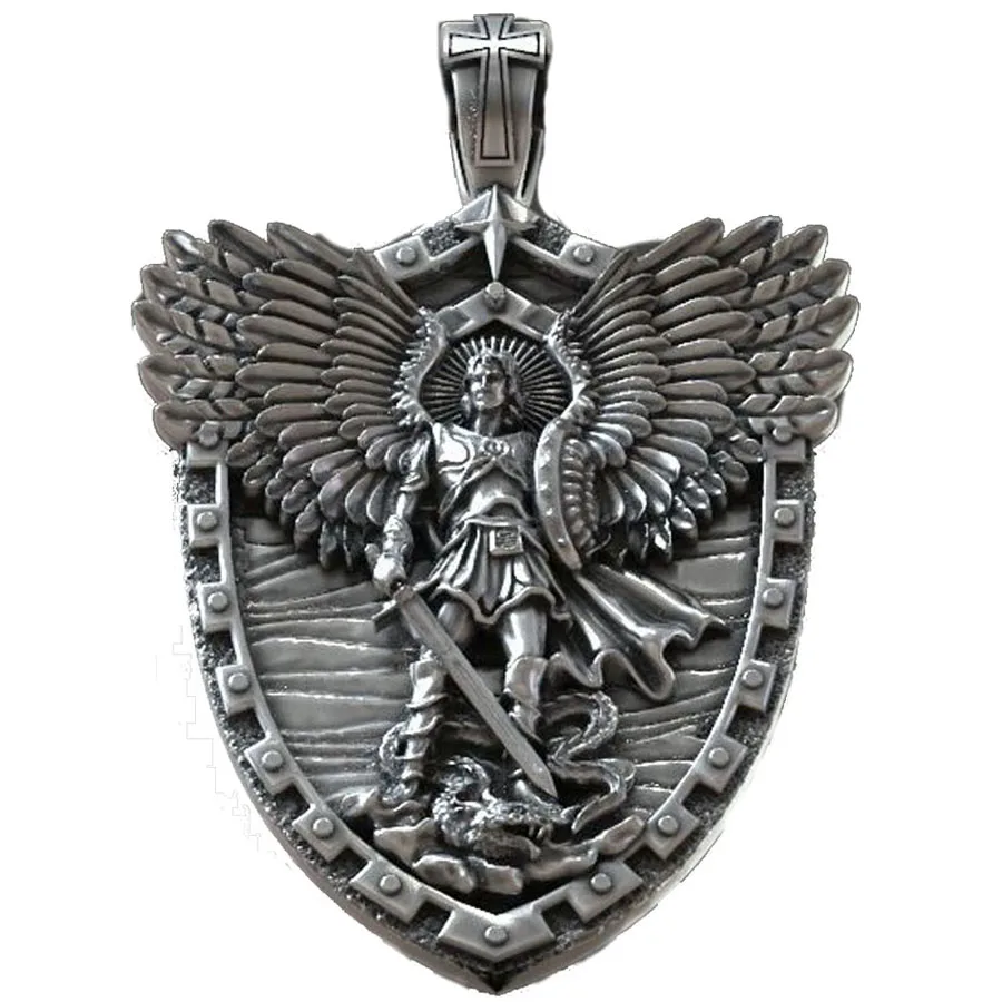 

13g This 925 silver pendant Captures Archangel Michael in celestial battle Gold Pendant Customized 925 SOLID STERLING Silver
