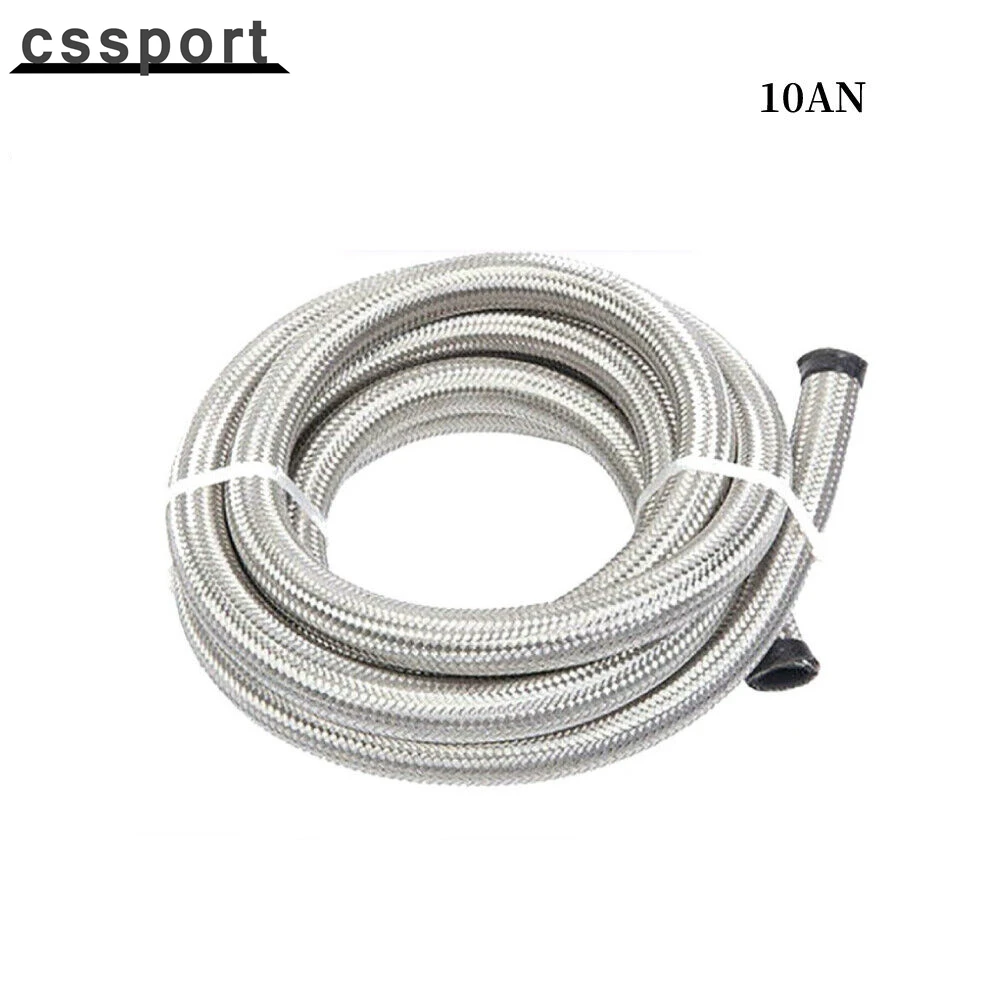 

16FT AN10 (ID 5/8") Hose Stainless Steel Braided CPE Oil Gas Fuel Hose Fuel Line