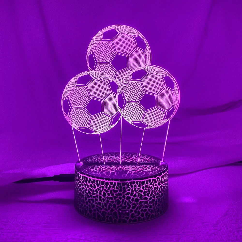 3D Football LED Night Light Neon Sign Lamp Xmas Christmas Decorations for Home Bedroom Birthday Decor Wedding Gifts