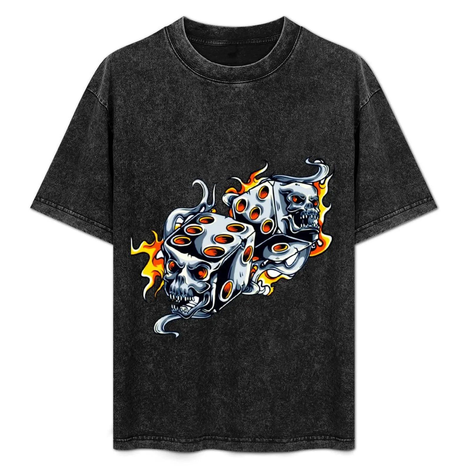 

flaming skull dice T-Shirt Work Utility Short Sleeve Shirt