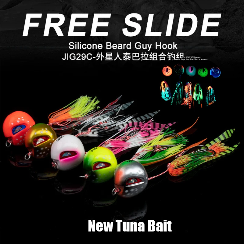 New Sea Fishing Lures Slider Jigs Tuna Baits Tai Rubber Snapper Grouper Sea Winter Jigging Night glow Fishing Lure