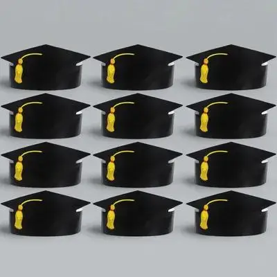 

12 Pcs Doctor Paper Hat Kids Graduation Caps Lollipop DIY Craft Hats Black Child