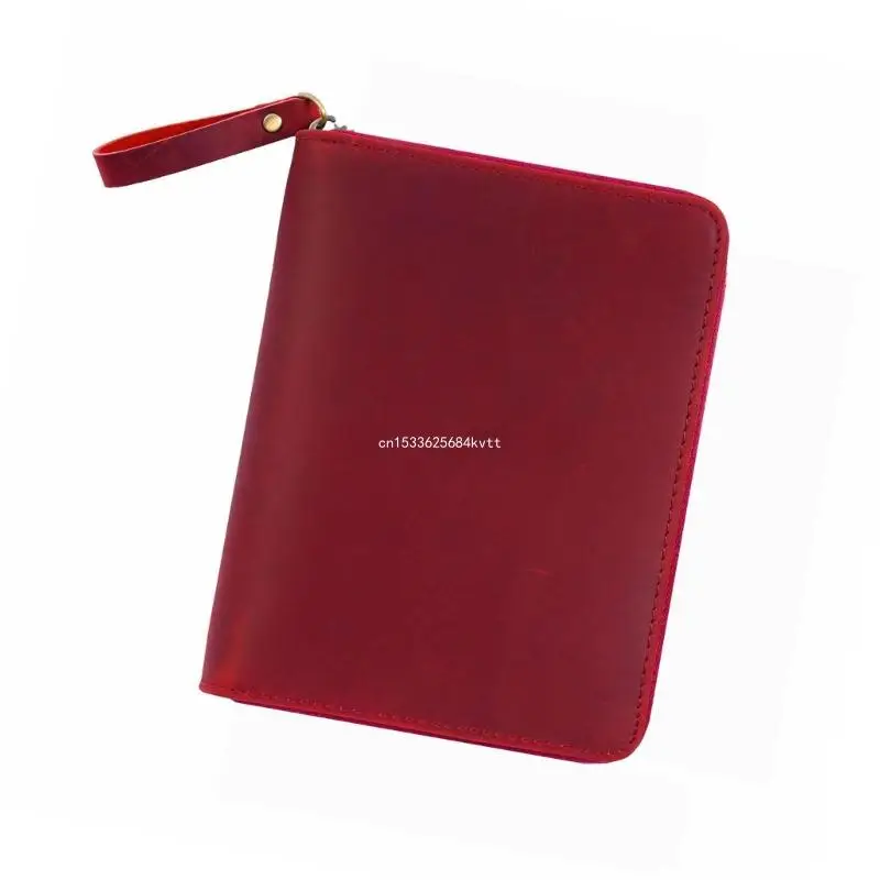 Zippered Leather Cover for 3.5x5.5Inch Pocket Notebook Field Notebook Zippered Leather Notebook Protector with Pen Slot Dropship