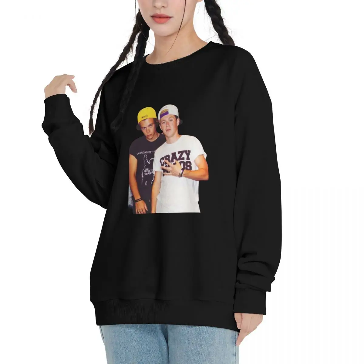 Fratboy Narry One-Directions 2024 Spring and Autumn Cotton New Youth Campus Sweatshirt Round Neck Pullover Sweatshirt