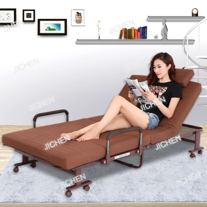 Sin instalación Cama plegable Oficina Pausa para el almuerzo Siesta Cama plegable Almohada Colchón individual doble