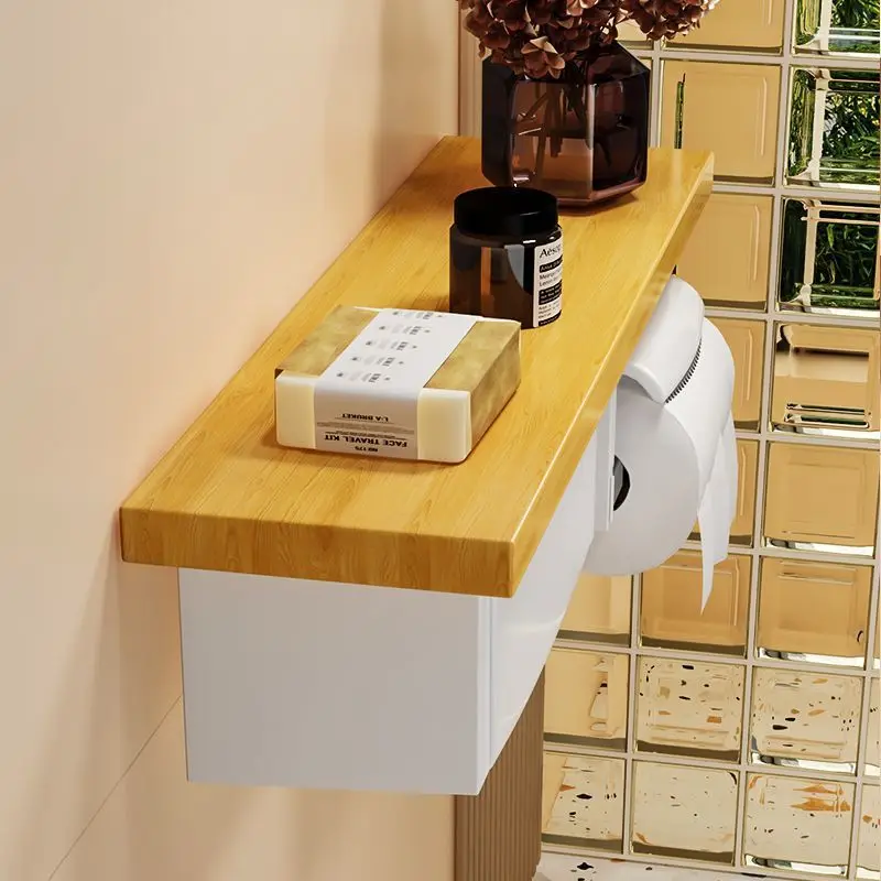 

Toilet tissue holder, tissue box, waterproof belt, solid wood armrest, shelf, storage box, roll paper tube, toilet paper