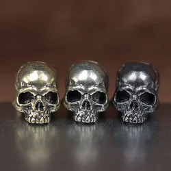 No Chin Skull Head Brass Knife Bead Punk Retro DIY Paracord Bracelet Accessories Outdoor EDC Tool Umbrella Rope Lanyard Pendants