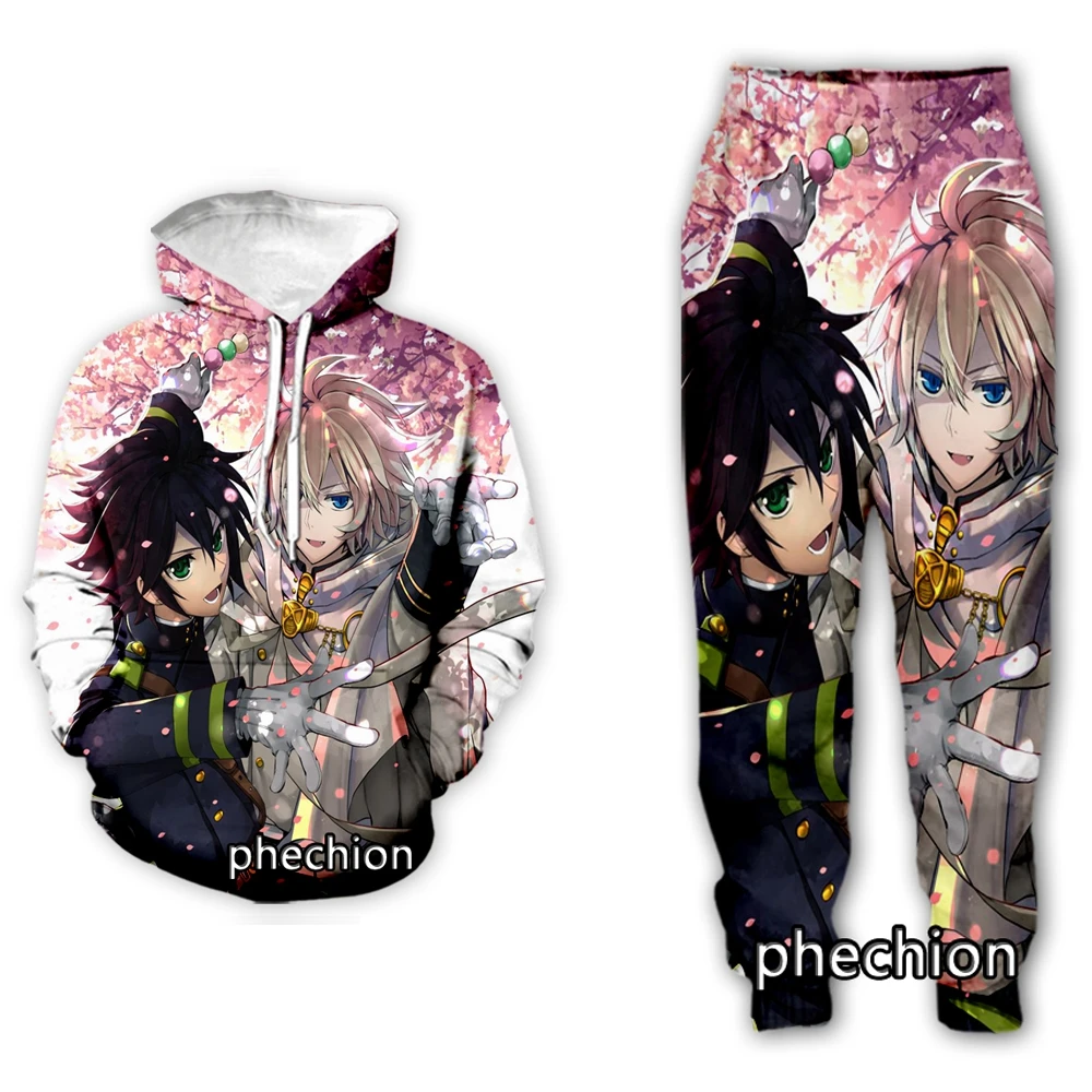 

Phechion Новые Мужские/Женские аниме Seraph of the end одежда с 3D принтом модная Толстовка с длинным рукавом толстовки мужские спортивные длинные брюки P54