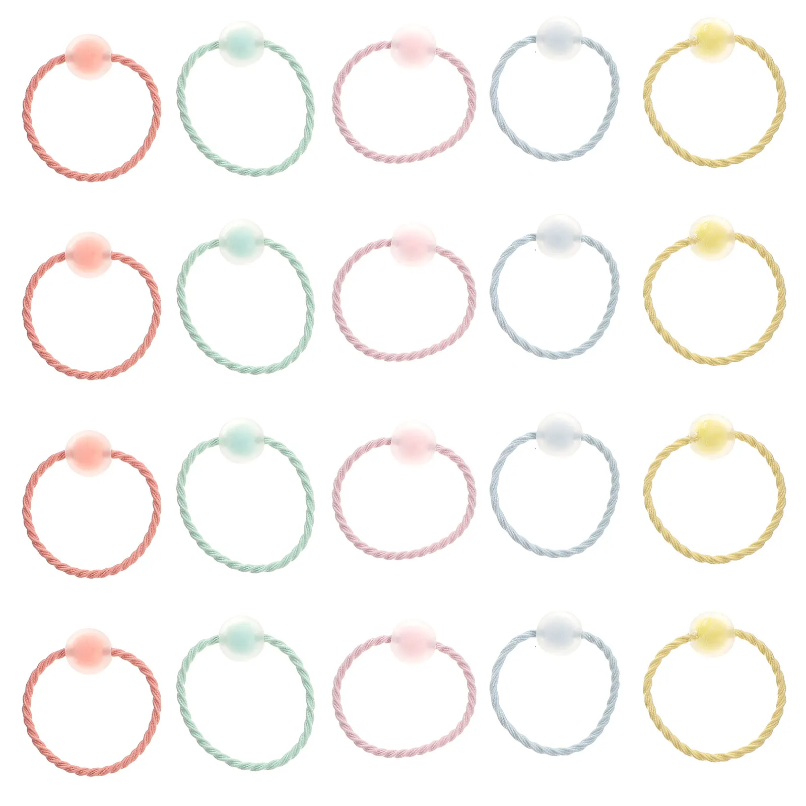 

20 Pcs Toddler Hair Accessories Clear Bands Elastic Girls Ponytail Holders Plastic Small Ties Colorful Elastics Child