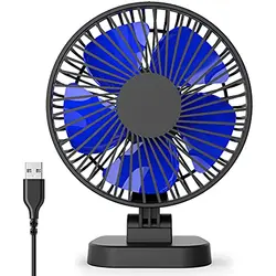 USB alimentado pequeno Desk Fan, fluxo de ar Ultra Silencioso, Tabela Fan, 40 ° Cabeça Ajuste, 3 Velocidades, 4