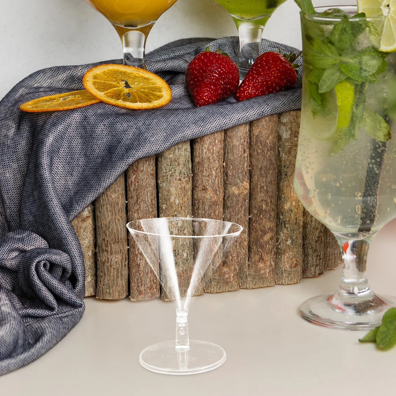 

8Pcs Clear Plastic Whiskey Cups Creative Sturdy Cocktail Glasses Wine Goblets Reusable Beverage Cups for Party