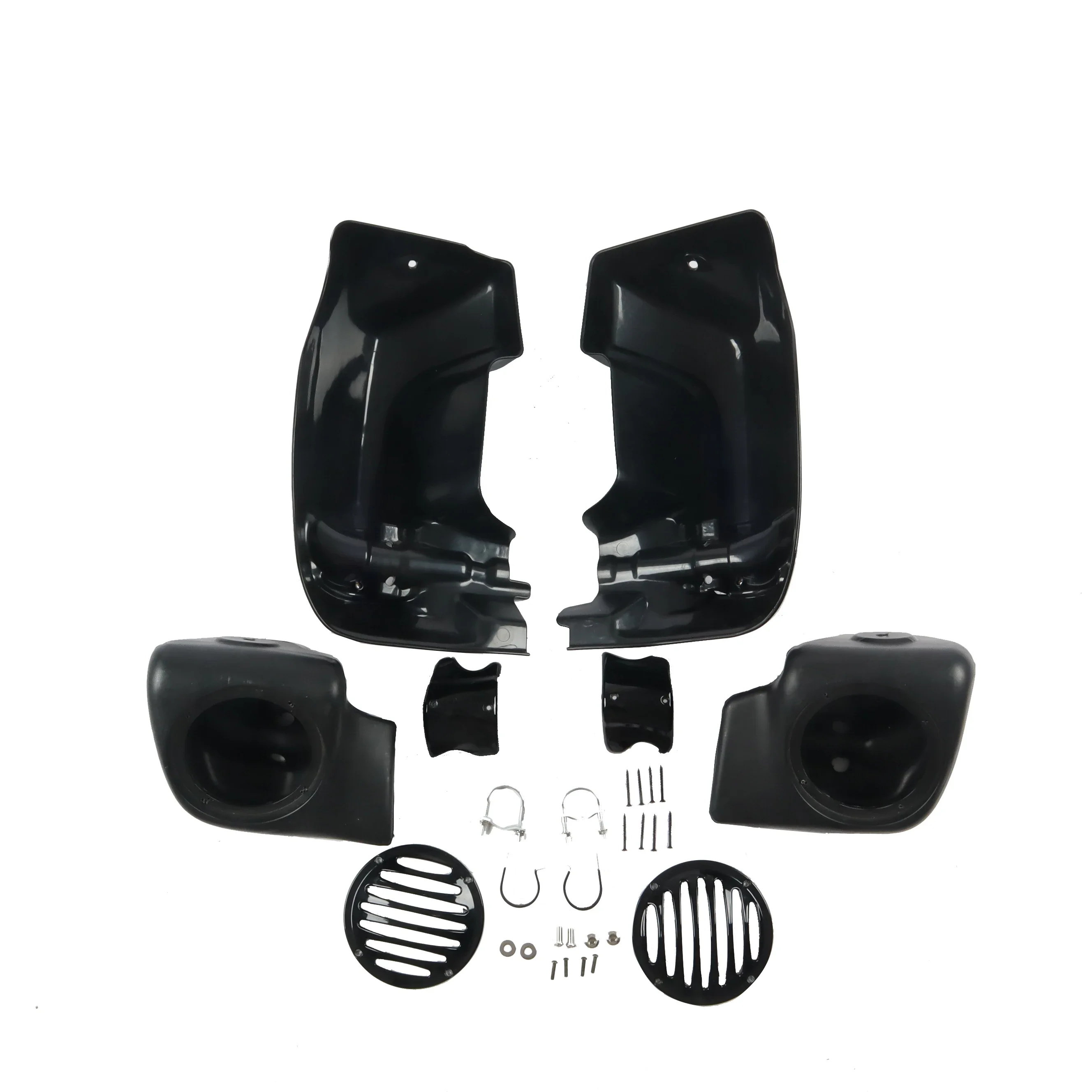 

Модифицированные детали передней шестерни для нижнего вентилируемого обтекателя ног Harley Road Street и 6,5-дюймового наконечника динамика