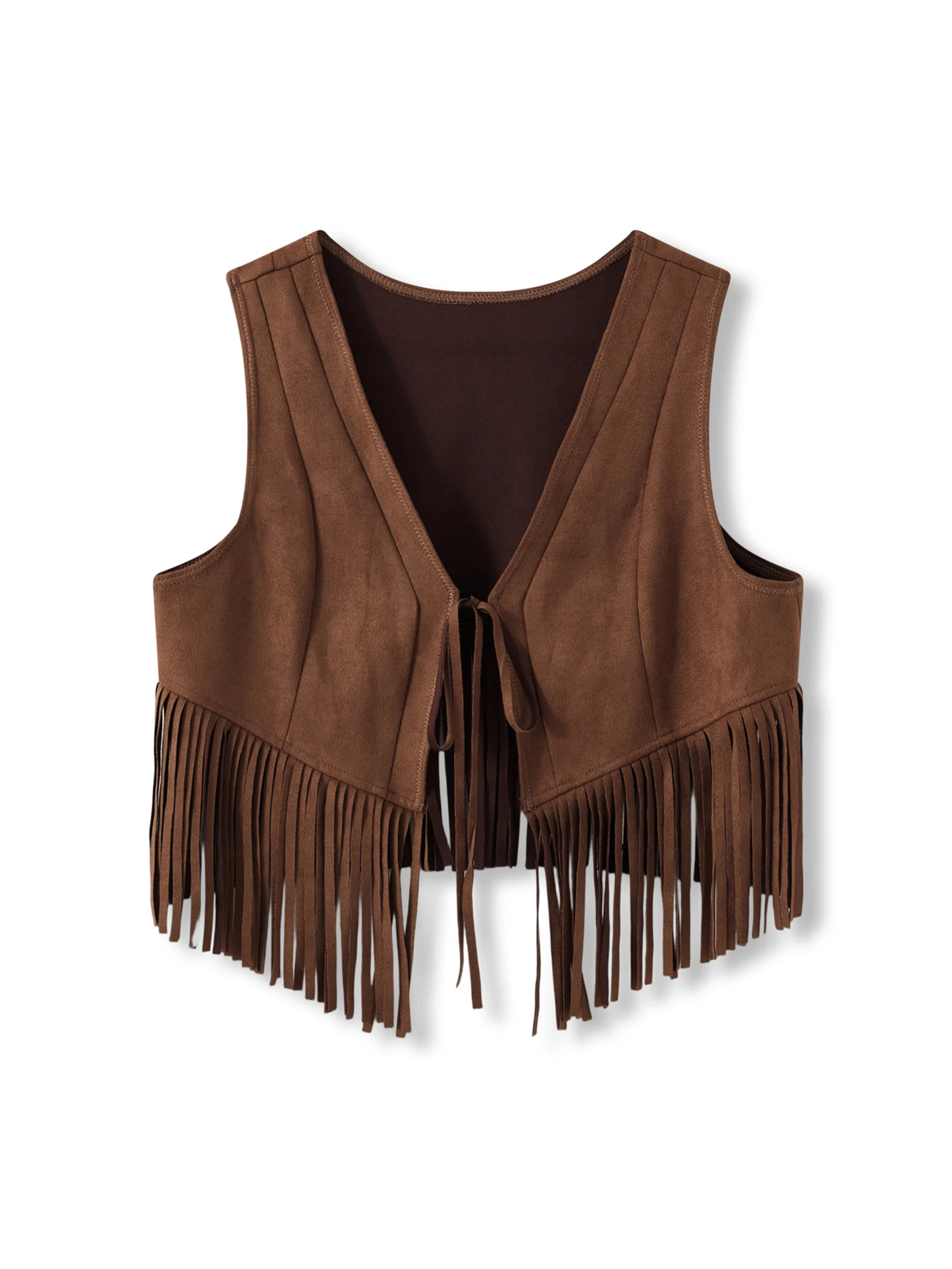 

Женская джинсовая куртка больших размеров с бахромой, винтажный жилет без рукавов с открытой передней частью в стиле вестерн для повседневных прогулок и мероприятий