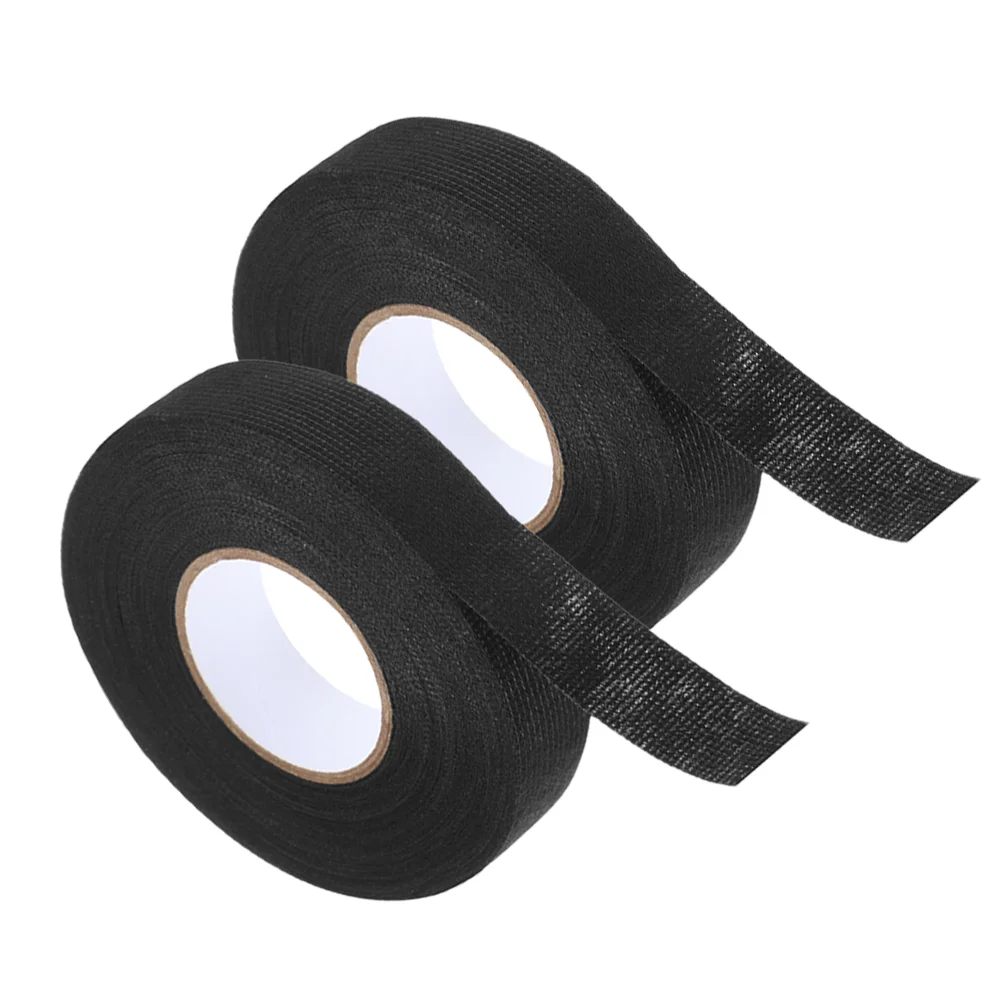 

2 Rolls Flannelette Tape Electrical Black Duct Damping Wiring Harness Wire Insulation Polyester Non-woven Fabric Cloth