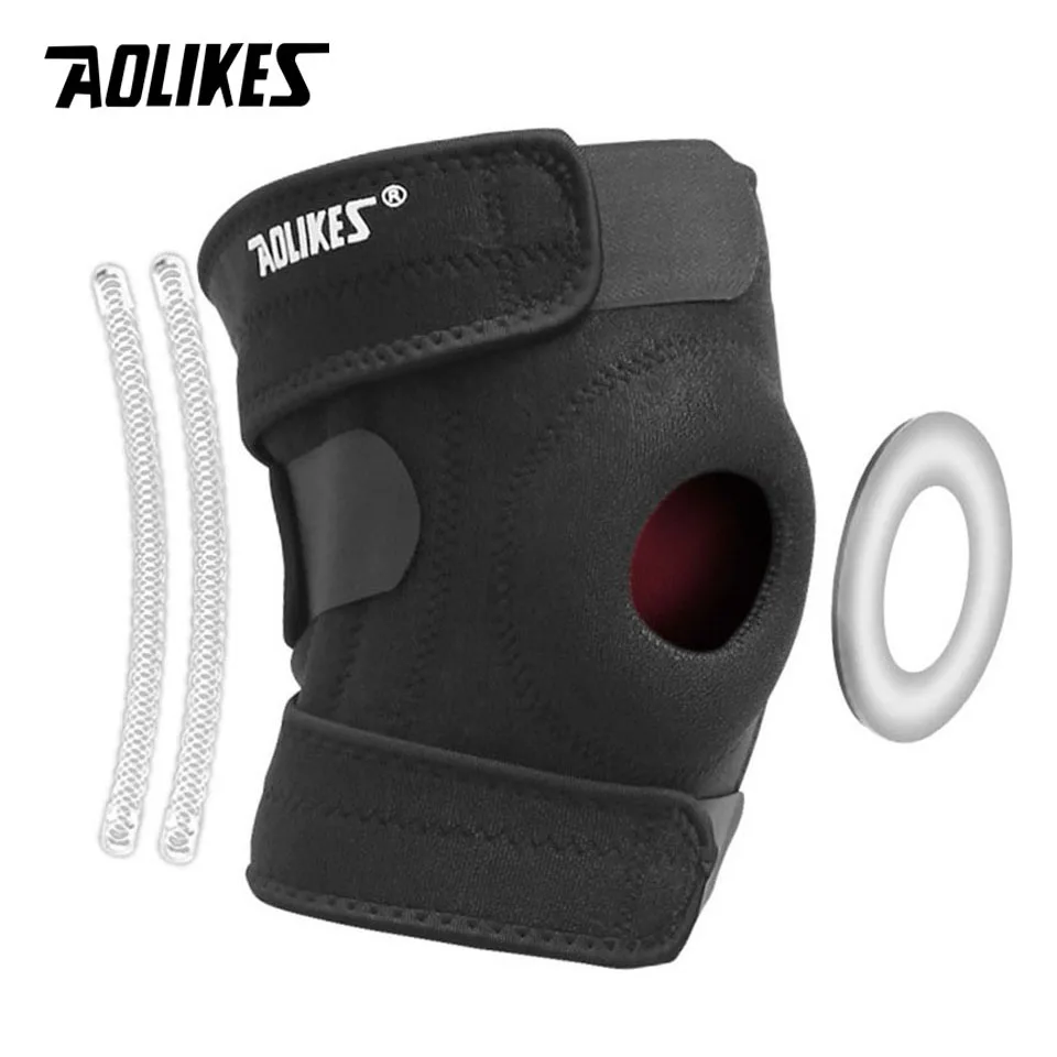 AOLIKES 1PCS New Knee Brace with Side Stabilizers - Adjustable Knee Support with Patella Gel Pad, Knee Wraps for Men & Women