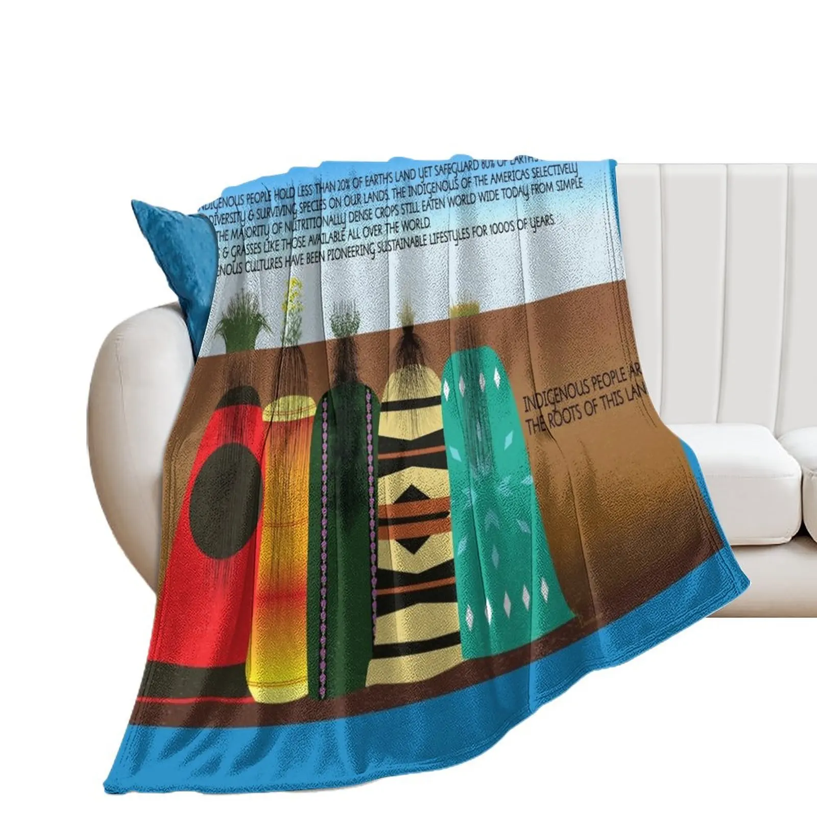 

Indigenous People: The Roots of The Land Throw Blanket blankets and throws For Decorative Sofa Hairy Loose Blankets