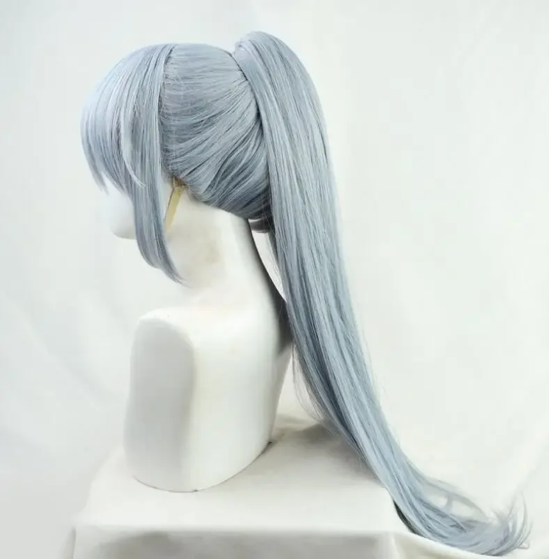 Peluca de cola de caballo larga de Anime para mujer, cabello sintético resistente al calor, accesorios para disfraces de Cosplay