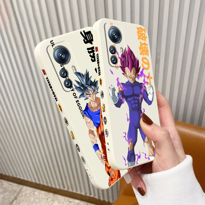 D-Dragon Ball V-Vegeta Liquid Left Rope For Xiaomi Mi 13T 13 12T 12 11T 11i 11 A3 10T 10 9 Pro Lite Ultra 5G TPU Phone Case