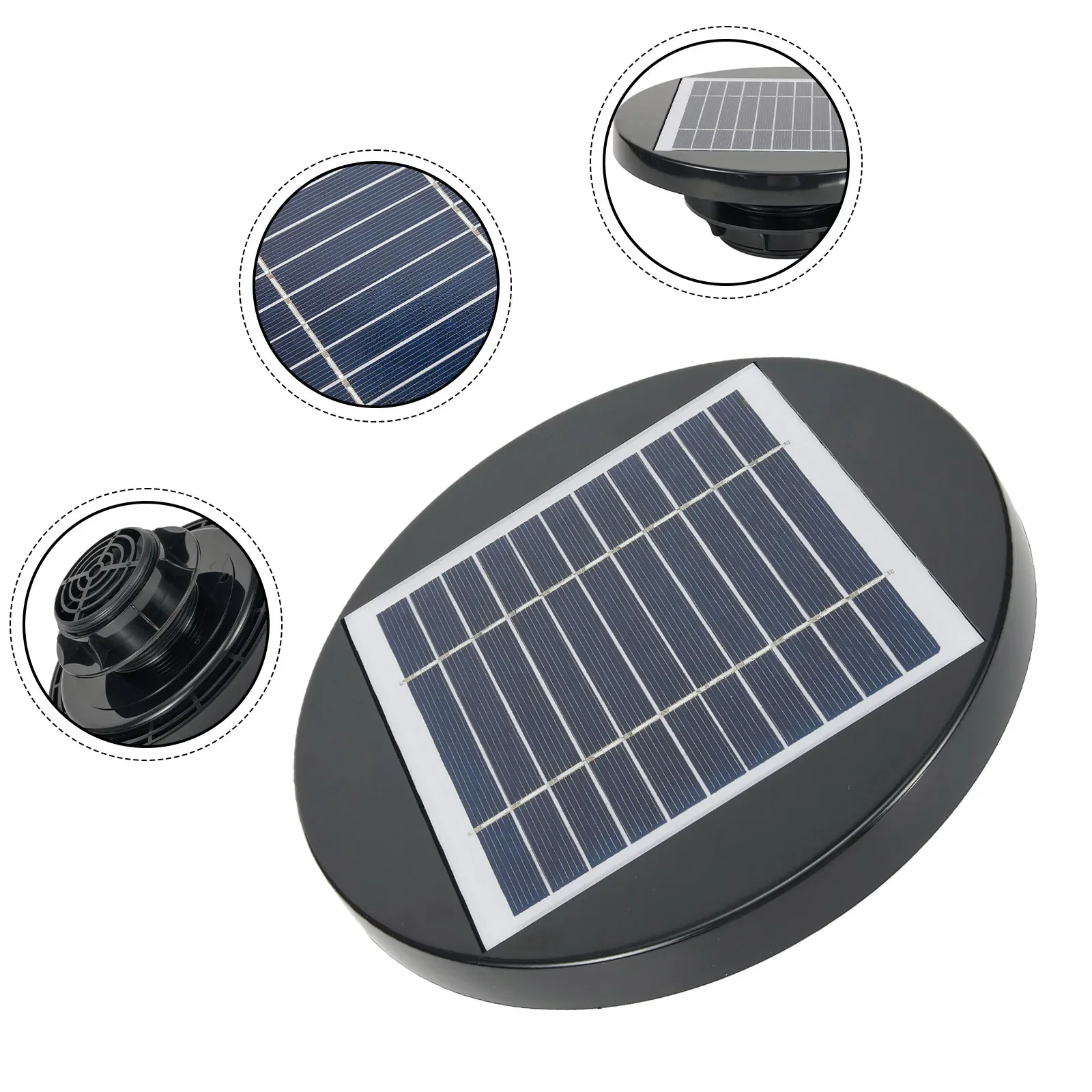 1 шт. вентилятор на крыше на солнечной энергии, поликристаллический 5,5 В, 2,5 Вт для лодки, автофургона, тепличного сарая, каравана, садового сарая, туалета, крыши