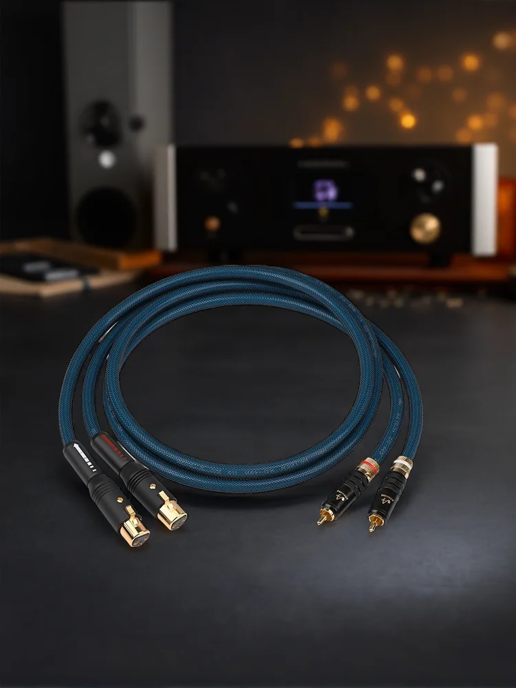 ATAUDIO HiFi 2RCA do 2XLR Kabel audio wysokiej jakości OCC Posrebrzany 2RCA męski do 2XLR Zbalansowany kabel męski/żeński do głośnika — zdjęcie produktu 6