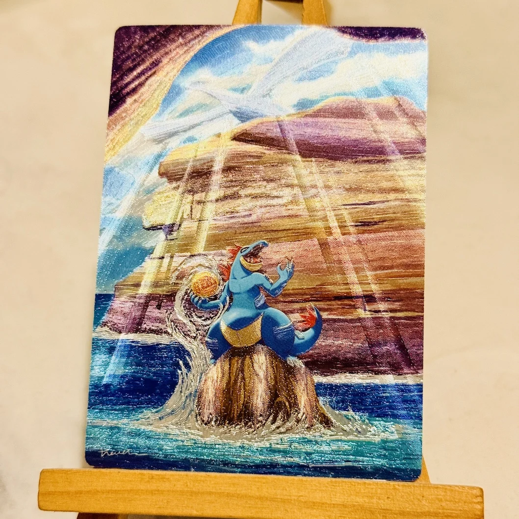 10Pcs/set Diy Self Made Ptcg Feraligatr Rough Flash Collection Card Ptcg Gen 2 Totodile Hand-Drawn Anime Cards Gift Toys