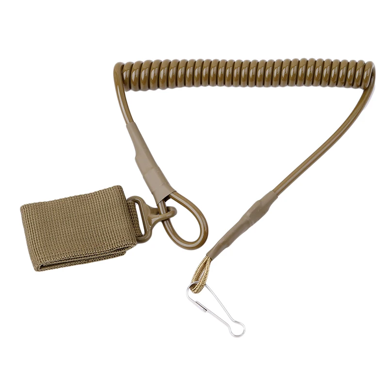 Elastic Lanyard Rope Tactical Anti-lost Military Spring Safety Strap Gun Rope For Key Ring Chain Flashlight Hunting Accessories