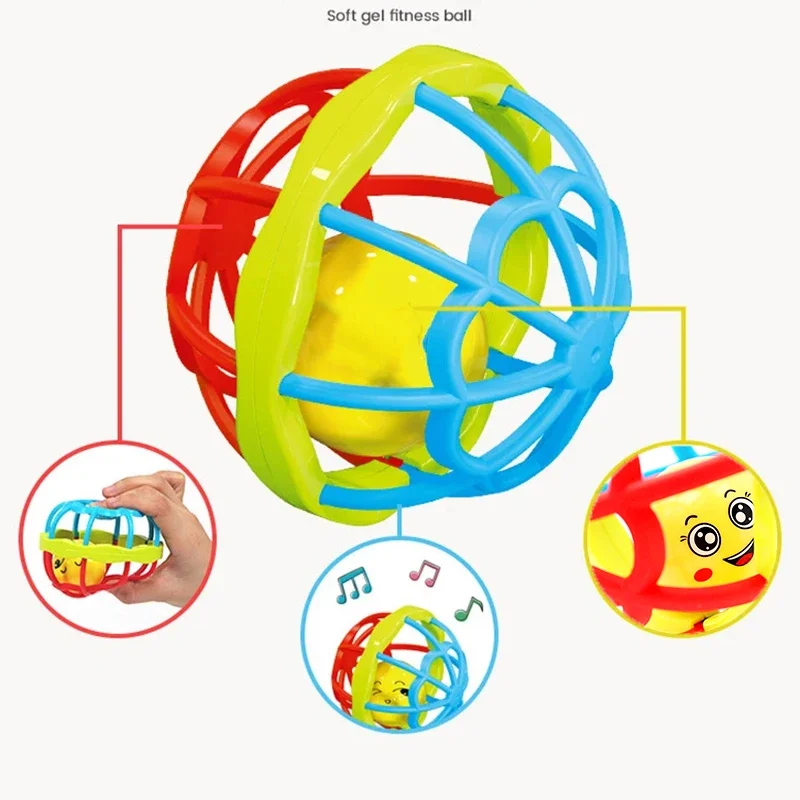 QWZ ベビーガラガラおもちゃ 幼児用 簡単に掴める赤ちゃんのおもちゃ 新生児ギフト 赤ちゃんの感覚発達教育玩具 0-18ヶ月の赤ちゃん