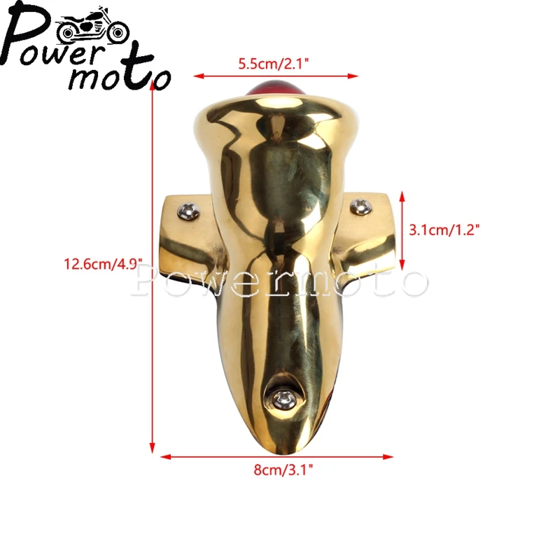 Motorcycle 12V LED Rear Red Polished Tail Light Brake Stop Lamp License Plate For Harley Bike Bobber Chopper Custom BMW Honda