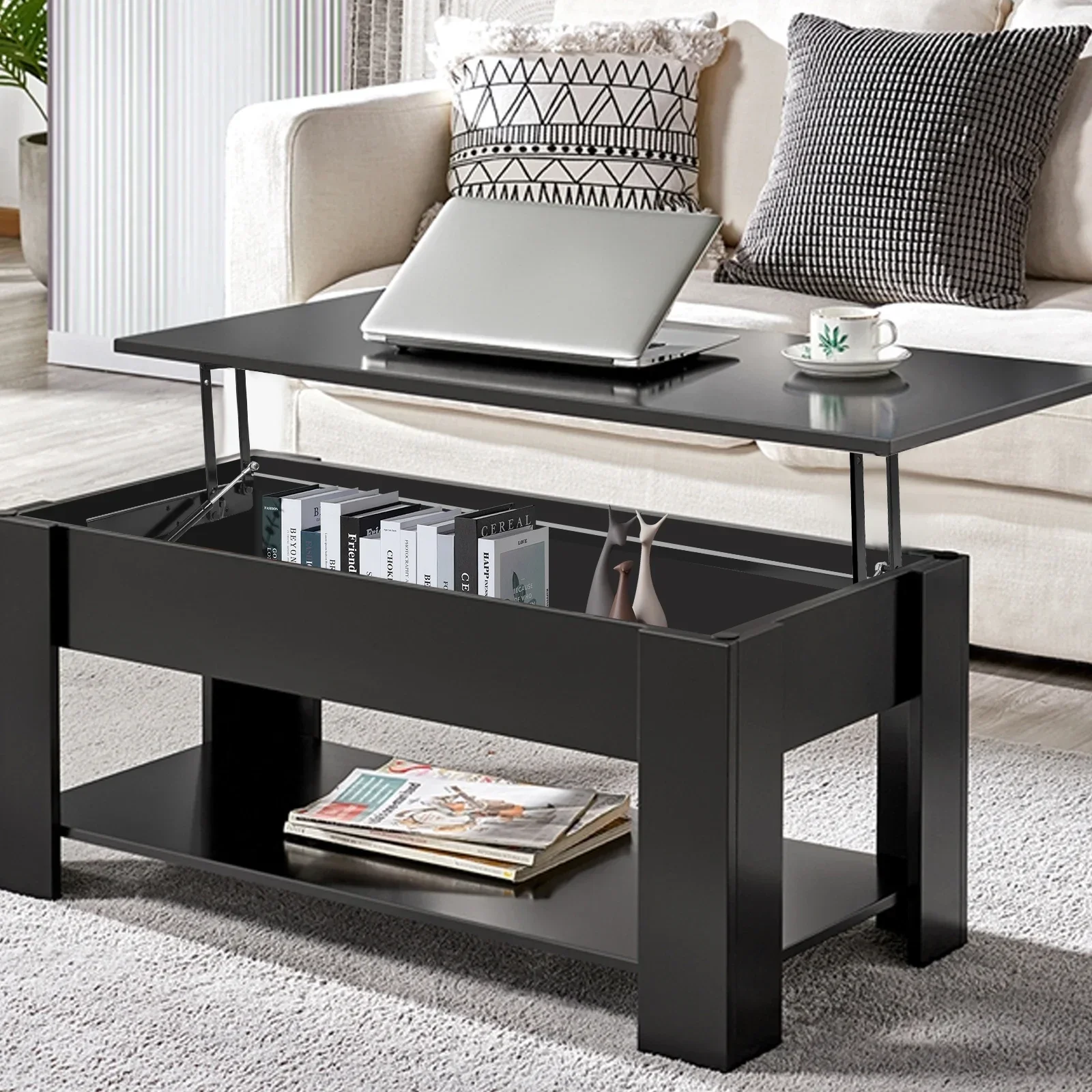 

Черный современный стальной регулируемый подъемник для журнального столика Q235, гидравлическая петля для чайного столика, петля для чайного столика