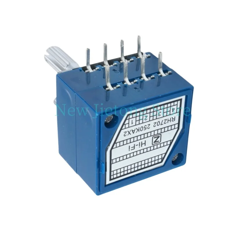 27 Type Double Volume Potentiometer RH2702 8Pins Serrated Split Shaft 6MM Precision A50k 100K 250k 100KAX2 Audio Volume Control
