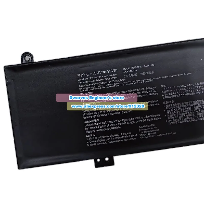 حقيقي C41N2013 C41N2013-1 بطارية 15.4V 90Wh ل Asus ROG Strix G15 G513 G17 G713 Scar 15 G533 17 G733 Zephyrus G15 GA503Q M16