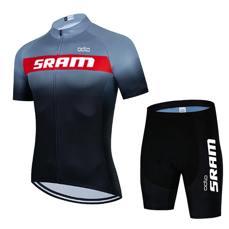 2024 Jersey Set SRAM Summer Short Sleeve Breathable Men's Mountain Bike Jersey Set