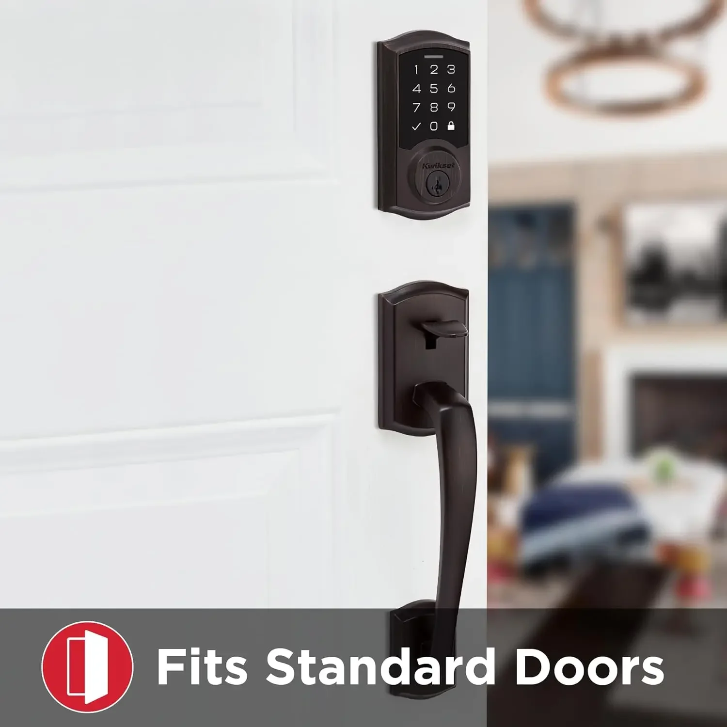 270 لوحة مفاتيح إلكترونية بدون مفتاح ديدبولت مع مقبض دخول بريسكوت، قفل باب تلقائي، أمان إعادة مفتاح SmartKey