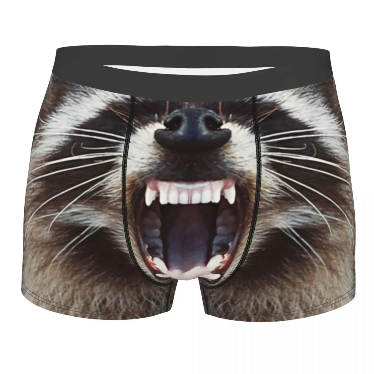 Custom Male Fashion Raccoon Snarling Men Underwear Trash Panda Racoon Boxer Briefs Stretch Shorts Panties Underpants