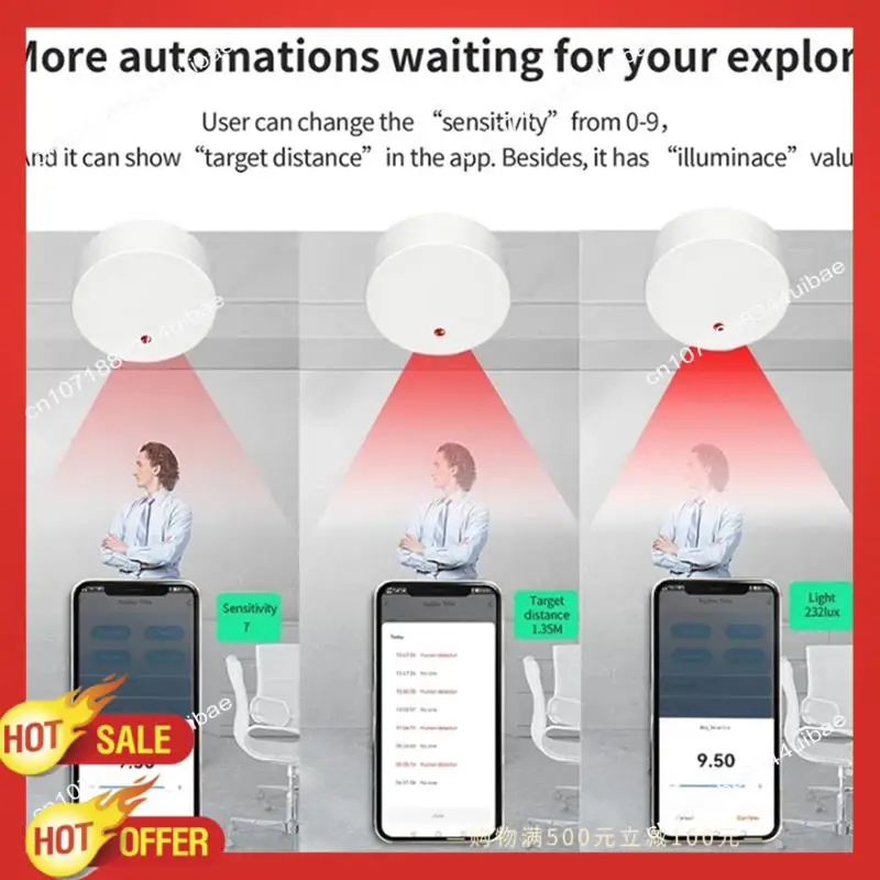 B47C WIFI Menselijke aanwezigheidssensor Detector Radargolfdetectiesensor voor huisbeveiliging Tuya Menselijk lichaam bestaat sensor