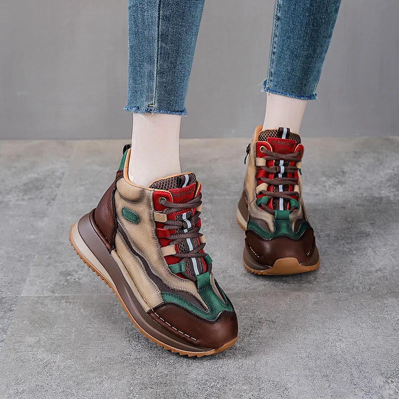 Women's boots Spring and Autumn new high top shoes 2026 with fleece short tube casual sports women's shoes
