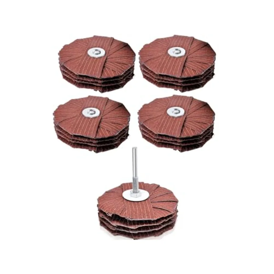 

Набор из 4-дюймовых шлифовальных дисков-мопов (SRS) для дрели, зернистость 80, 1/4 дюйма, абразивные, для контурной обработки дерева