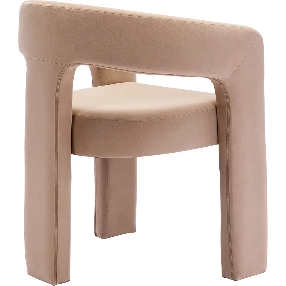 Ensemble de 6 chaises de salle à manger avec accoudoirs, mobilier de vanité confortable pour le maquillage, chaises d'appoint en velours, style moderne